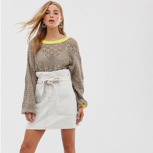 Free People NWT denim skirt high waisted mini